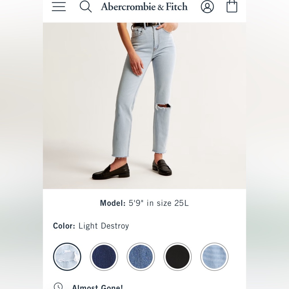 Abercrombie & Fitch Light Destroy Women Jeans - Blue